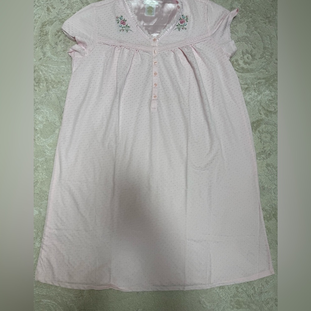 Secret Treasures Pink Nightgown L‎ (12/14) Floral Embroidered Lace Sleepwear